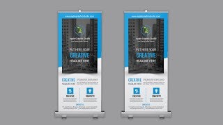 Corporate Roll Up Banner Design  Photoshop Tutorial [upl. by Miarhpe917]