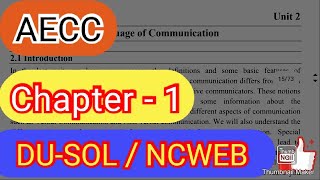 AECC English A Chapter 1 Communication  DU  SOL  NCWEB  UG [upl. by Laersi]