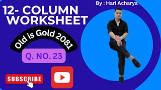 12 Column Worksheet  Class 12 NEB  Old is Gold 2081 Solution [upl. by Noraa]