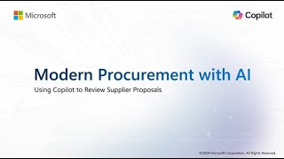 Modern Procurement with AI Using Copilot to Review Supplier Proposals [upl. by Attenhoj910]