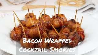 Brown Sugar Bacon Wrapped Cocktail Smokies  Fast And Easy Air Fryer Recipe [upl. by Darill]