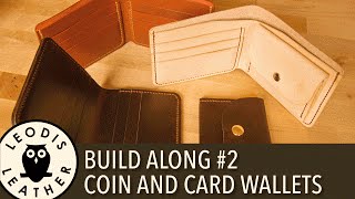 Leather Build along 2 Coin and Card Wallets [upl. by Suoinuj]