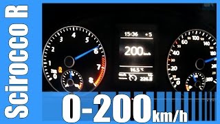 VW Scirocco R 0200 kmh FAST Acceleration Test Autobahn Beschleunigung [upl. by Triny86]