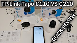 TPLink Tapo C110 Vs C210 2K PTZ Security Camera 2Way Audio Siren Night Vision Comparison Review [upl. by Mundt]