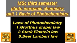 StarkEinstein Law • Laws of Photochemistry • MSc third semester [upl. by Ahtennek16]