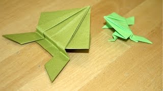 Origami  Grenouille sauteuse américaine  American Jumping Frog Senbazuru [upl. by Garik4]