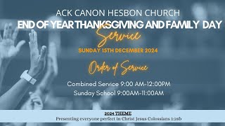 ACK Canon Hesbon ThanksGiving Service 15th DECEMBER 2024 [upl. by Ayahsey]