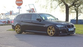 Stanced BMW e91 330D passing by Style 63 BMW X5 wheels [upl. by Wey405]