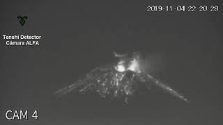 Explosiones captadas en Camará Alfa Popocatépetl 4 Noviembre 2019 [upl. by Ecniv]