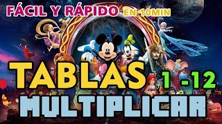 DISNEY APRENDAMOS TABLAS de MULTIPLICAR del 1 al 12 CON VOZ HUMANA [upl. by Judye]