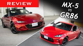 Comparison 2022 Mazda MX5 Miata vs 2022 Toyota GR86  Affordable Sports Cars Part Deux [upl. by Kile]