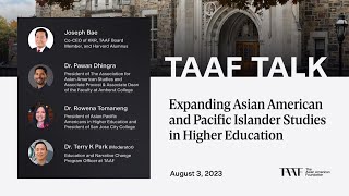 TAAF Talk Expanding AA amp PI Studies in Higher Ed [upl. by Garik]