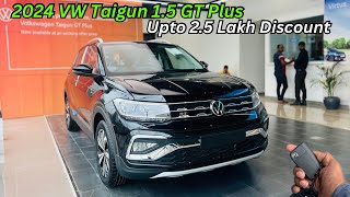 Bumper Discount Upto 25 Lakh Discount✅2024 VW Taigun 15L GT Plus Full Review❤️Black Colour [upl. by Denie]