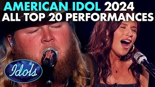 ALL AMERICAN IDOL TOP 20 PERFORMANCES 2024  Idols Global [upl. by Turrell]