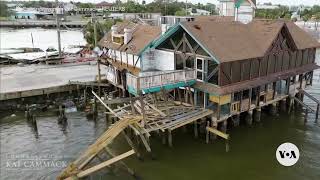 Drone footage shows Hurricane Helene aftermath in Florida  VOA News [upl. by Kelwen]