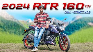 2024 Tvs Apache Rtr 160 4v  Dual Channel ABS  Telugu Review [upl. by Cirdet]