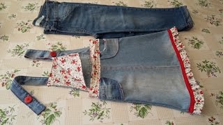 COMO FAZER JARDINEIRA INFANTIL RECICLANDO CALÇA JEANS [upl. by Lennor789]