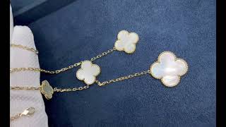 Van Cleef amp Arpels 18k Yellow Gold 6 Motifs Mother of Pearl Magic Alhambra Necklace VCARD79100 [upl. by Laresa]