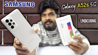 Samsung Galaxy A52s 5G Unboxing amp initial impressions  in Telugu [upl. by Llenra]