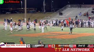 Hayfield vs Edison VHSL PLAYOFFS ON LLR NETWORK [upl. by Lavena942]