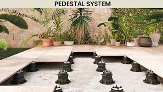 Pedestal System posa di pavimentazioni sopraelevate direttamente sui supporti [upl. by Enibas838]