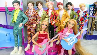 BTS Barbie dolls Music Star Tour Bus Sängerband دمية باربي Poupée Bintang kpop Ônibus de boneca [upl. by Asital]