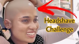 longhair girl head shave challenge comment 🪒 for next video  just for fun no other intention 😉 [upl. by Drawyeh]