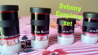 Eyepieces review  Svbony eyepiece set  Svbony eyepiece review  68° wide field eyepiece [upl. by Vtehsta]