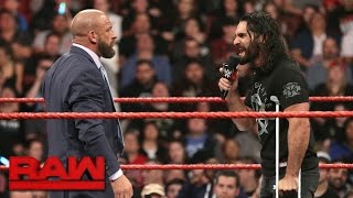 Seth Rollins signs Triple Hs Hold Harmless Agreement Raw March 27 2017 [upl. by Massiw654]