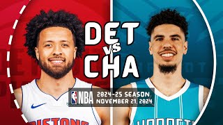 Detroit Pistons vs Charlotte Hornets Full Game Highlights  Nov 21 2024  202425 NBA Season [upl. by Astred712]