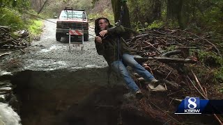 Corralitos community uses zipline to access their homes following storms [upl. by Llenoil]