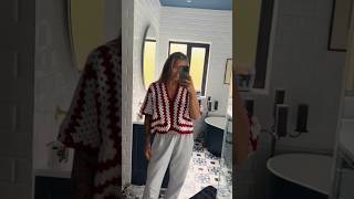 Crocheting the viral hexagon cardigan while traveling ☁️ crochet crocheting crochetvlog travel [upl. by Aramas]