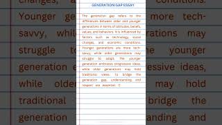 Generation gap essay in english  Generation gap paragraph [upl. by Nohshan642]