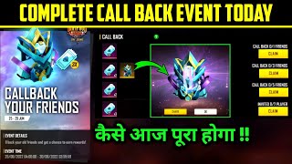 HOW TO COMPLETE CALL BACK EVENT IN FREE FIRE  FF CALL BACK EVENT  NEW CALL BACK EVENT WEBSITE LINK [upl. by Alfonso]