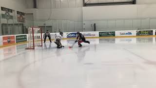 Mildmay Moose Penalty Shot  2023 U20 Canadian Broomball Championship [upl. by Gorski867]