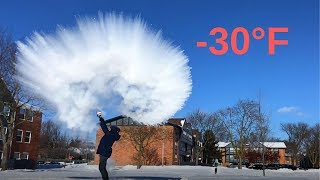 Boiling Water Freezing in Mid Air Slow Motion [upl. by Ecyac]