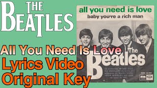 the Beatles  All You Need Is Love Lyrics Video [upl. by Mcclary]