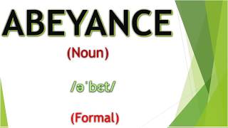 Abeyance meaning in Hindi  English Vocabulary  SSC CGL  IBPS PO UPSC PCS [upl. by Derby]