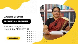 LIABILITY OF JOINT PROMISOR amp PROMISEE  ADVVIJAYA LAKSHMI  MALAYALAM  CA FOUNDATION [upl. by Lazor]