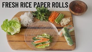 How To Make Fresh Rice Paper Rolls  Tips and Technique [upl. by Rramal676]