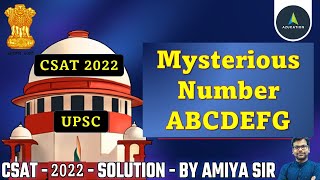 UPSC CSE CSAT 2022 Toughest Question  Identity Card has the number ABCDEFG  Detailed Explanation [upl. by Ellenehc]