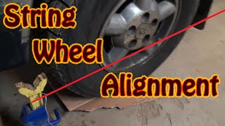 DIY Perform A Vehicle Front End Alignment Using String and a Ruler  Front End Replacement Part 3 [upl. by Tamarah167]