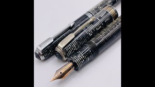 Parker Vacumatic Fountain Silver Pen amp Pencil Set  Lockdown Filler  Restored  P9 [upl. by Airdnaxela456]