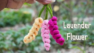 How to crochet Lavender Flower  Crochet Lavender Flower Tutorial [upl. by Noramac]