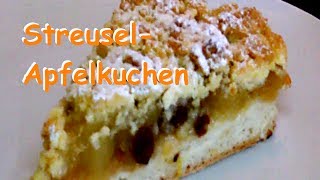 Streusel Apfelkuchen  Gedeckter Apfelkuchen  Hier Hefeteig [upl. by Byrne]