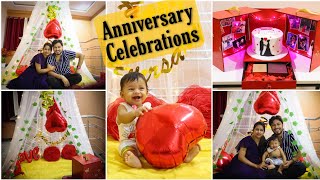 Our Anniversary Celebrations  Anniversary decoration ideas at home  Easy Canopy Decoration Ideas [upl. by Eytteb]