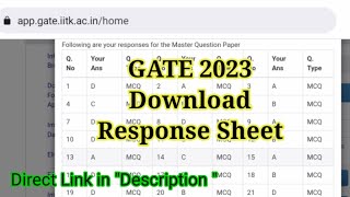 GATE 2023 Response Sheet Available Now  How to Check and Download  Madhu Indian Official [upl. by Eanaj]