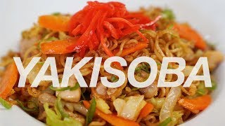 Yakisoba Japanese Fried Noodles Chicken Recipe [upl. by Cowey]