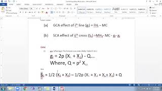 Estimation of Combining ability effects GCA SCA using Line X tester and Diallel analysis 22 [upl. by Oiramd]