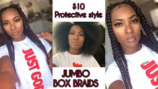 JUMBO BOX BRAIDS 10 PROTECTIVE STYLE FOR NATURAL HAIR [upl. by Nyer]